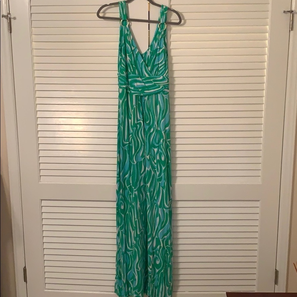 Lilly Pulitzer Green and White Maxi Dress